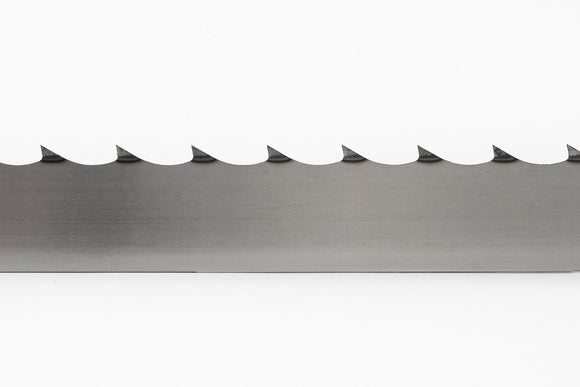 Single sample of 1.5" wide sawmill blade on a white background.