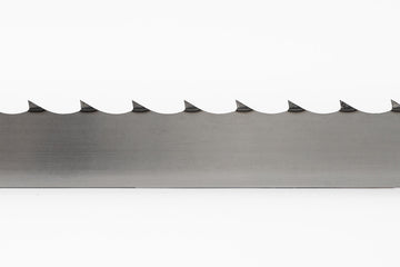 Single sample of 1.5" wide sawmill blade on a white background.